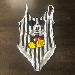 Mickey Mouse striped bodysuit